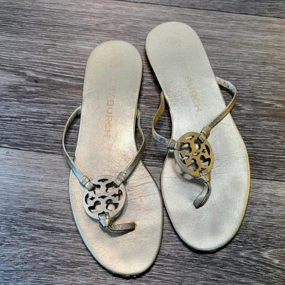 Tory Burch Metallic gold Sandals woman’s size 9 (j58) - Picture 3 of 8